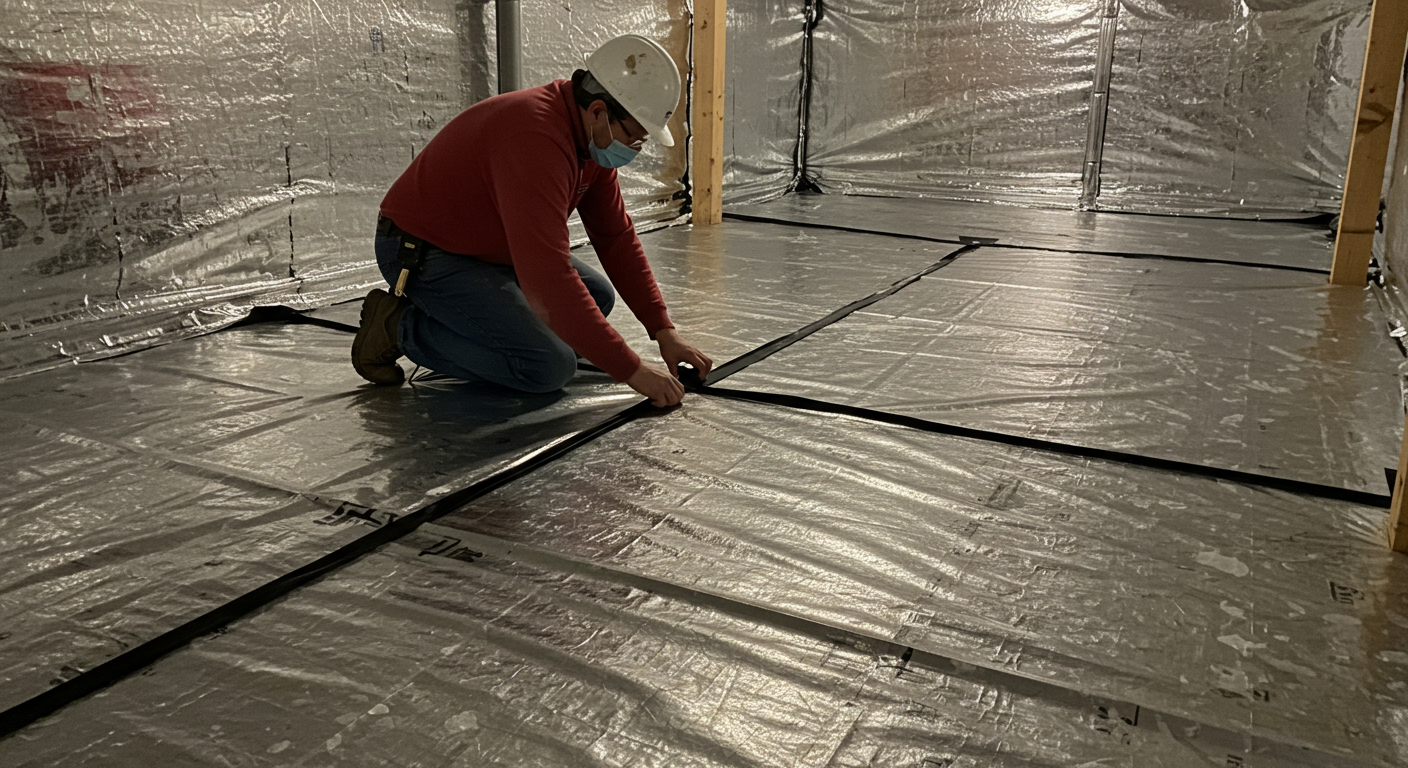 Crawl Space Encapsulation Before and After