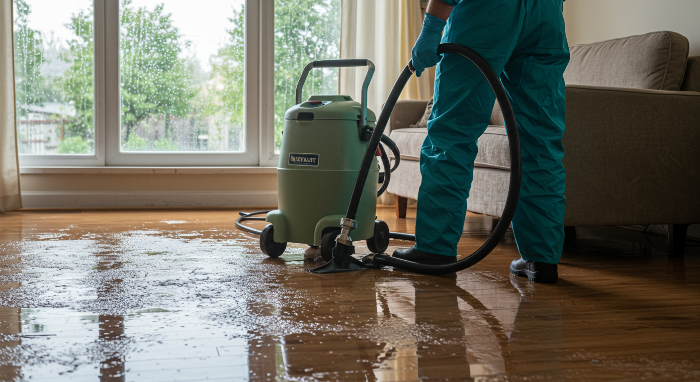 Emergency water removal in action
